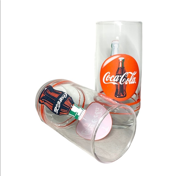Vintage 1999 Coca Cola Etched Glasses Collectible - Picture 1 of 3